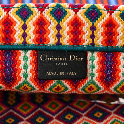Christian Dior Canvas Embroidered Large Book Tote Orange Multicolor 6 of 12