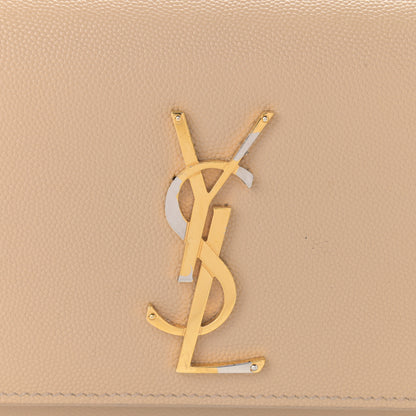 Saint Laurent Grain De Poudre Small Monogram Kate Satchel Nude Powder 9 of 11