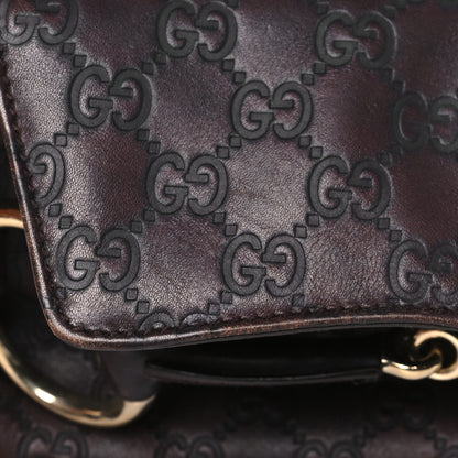 Gucci Guccissima Small Horsebit Chain Clutch Chocolate 12 of 14