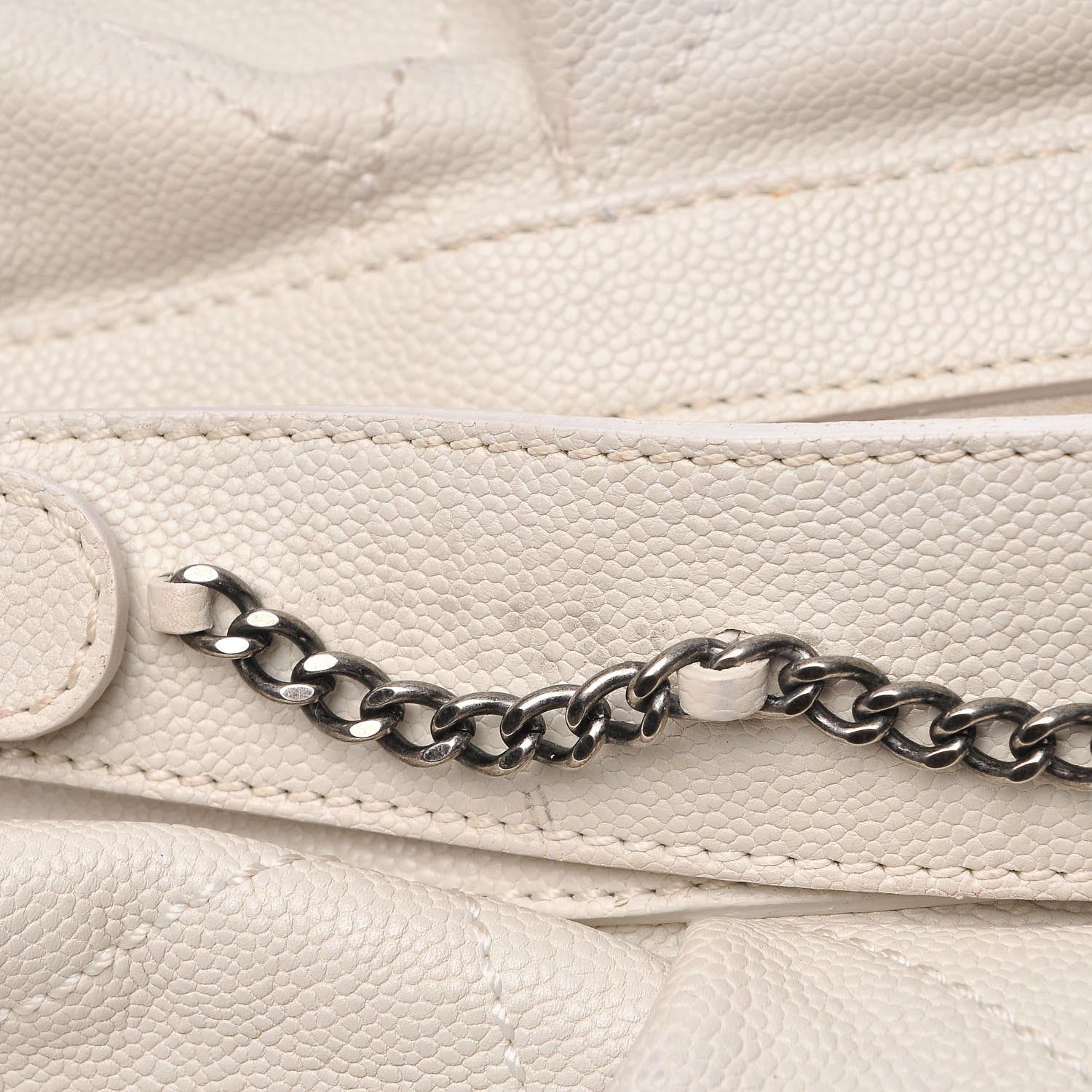 Chanel Caviar Large Outdoor Ligne Hobo White 10 of 17