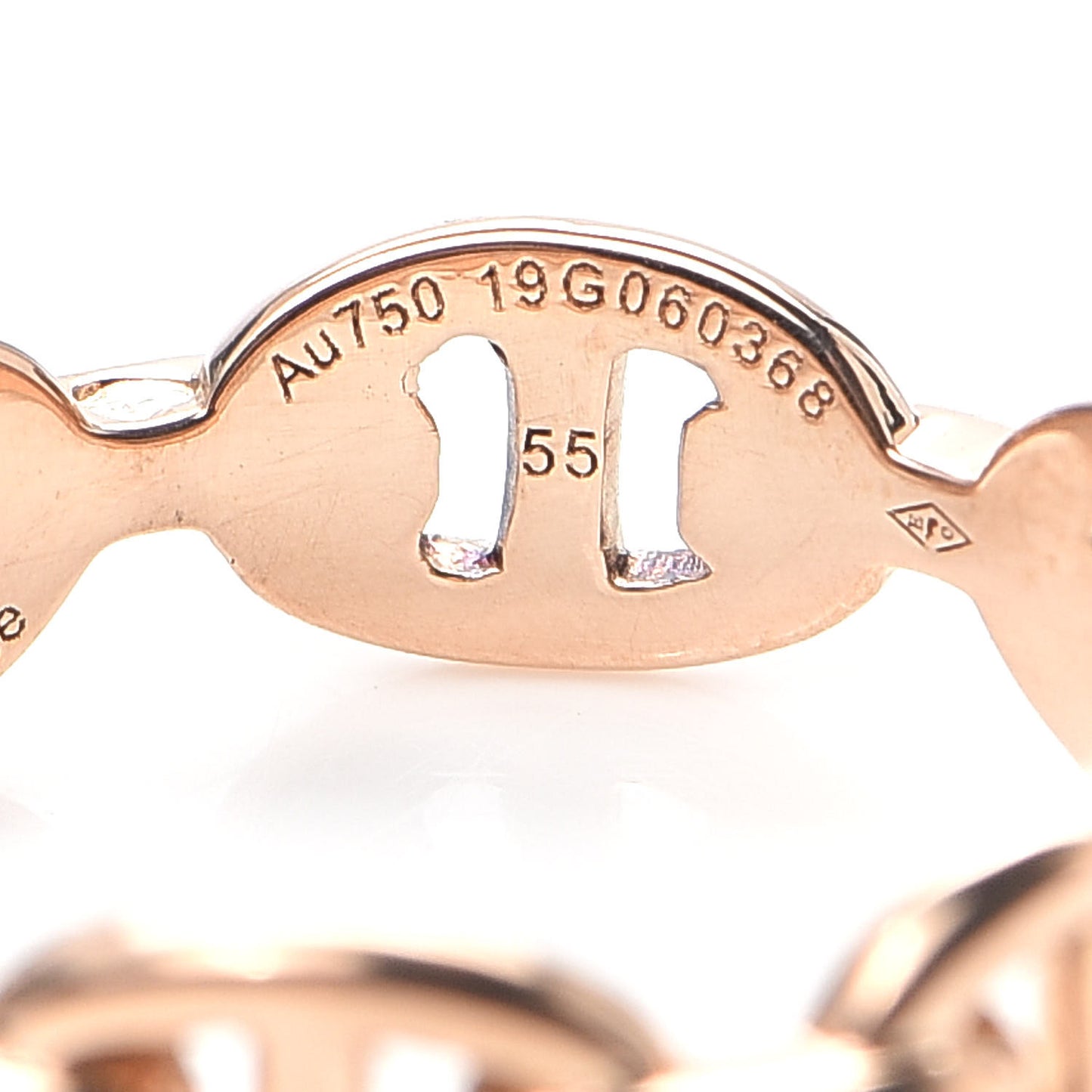 18K Rose Gold PM Chaine d'Ancre Enchainee Ring 55 7.25