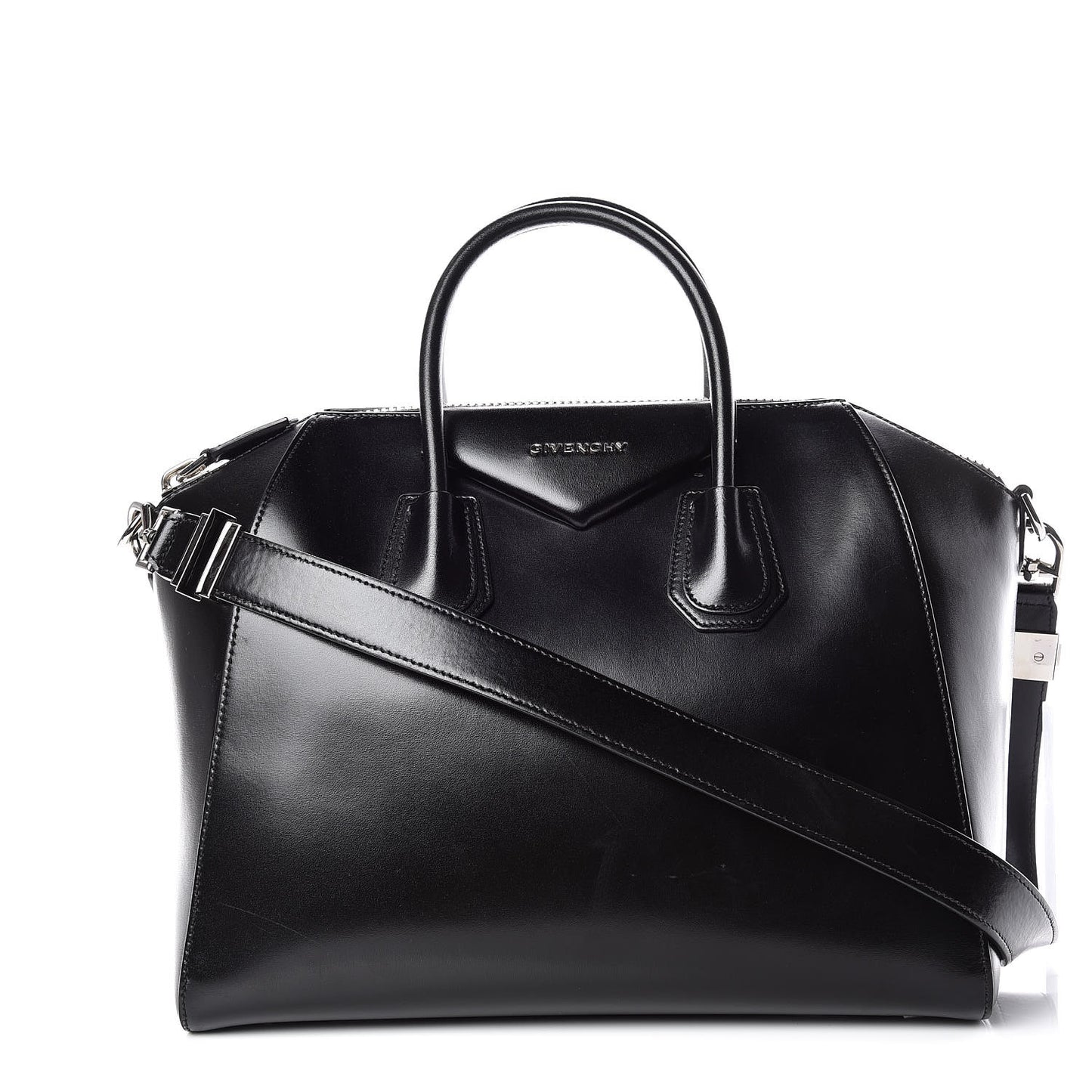 Shiny Lord Calfskin Medium Antigona Black