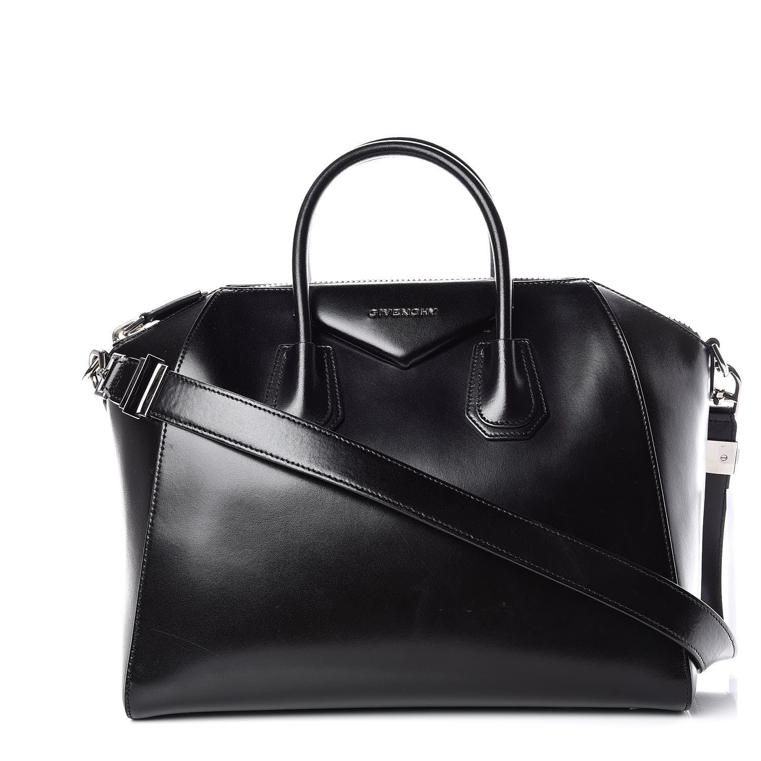 Givenchy Shiny Lord Calfskin Medium Antigona Black 1 of 25