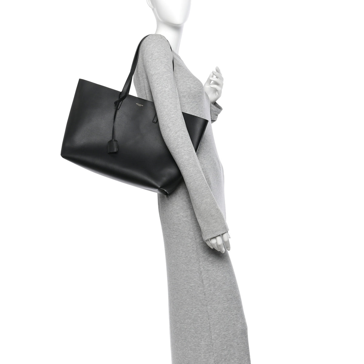 Saint Laurent Calfskin Large Shopping Tote Black 2 of 12