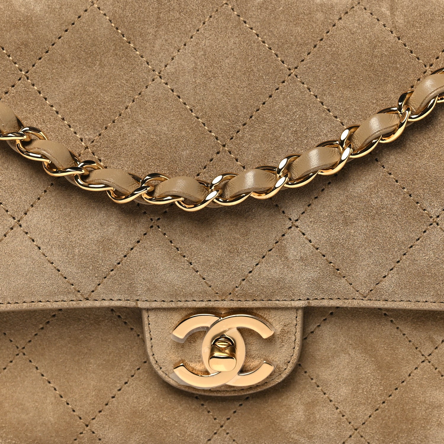 Chanel Suede Calfskin Small Souplissimo Maxi Flap Dark Beige 7 of 10