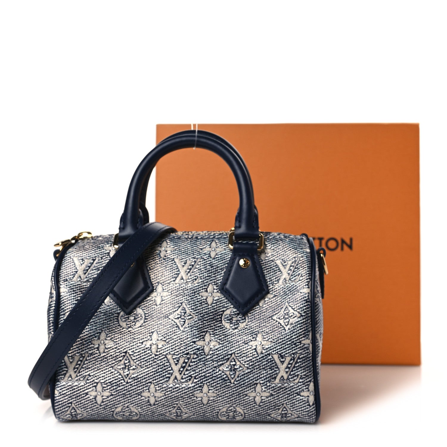 Louis Vuitton Monoglam Speedy Bandouliere 20 Blue 8 of 8