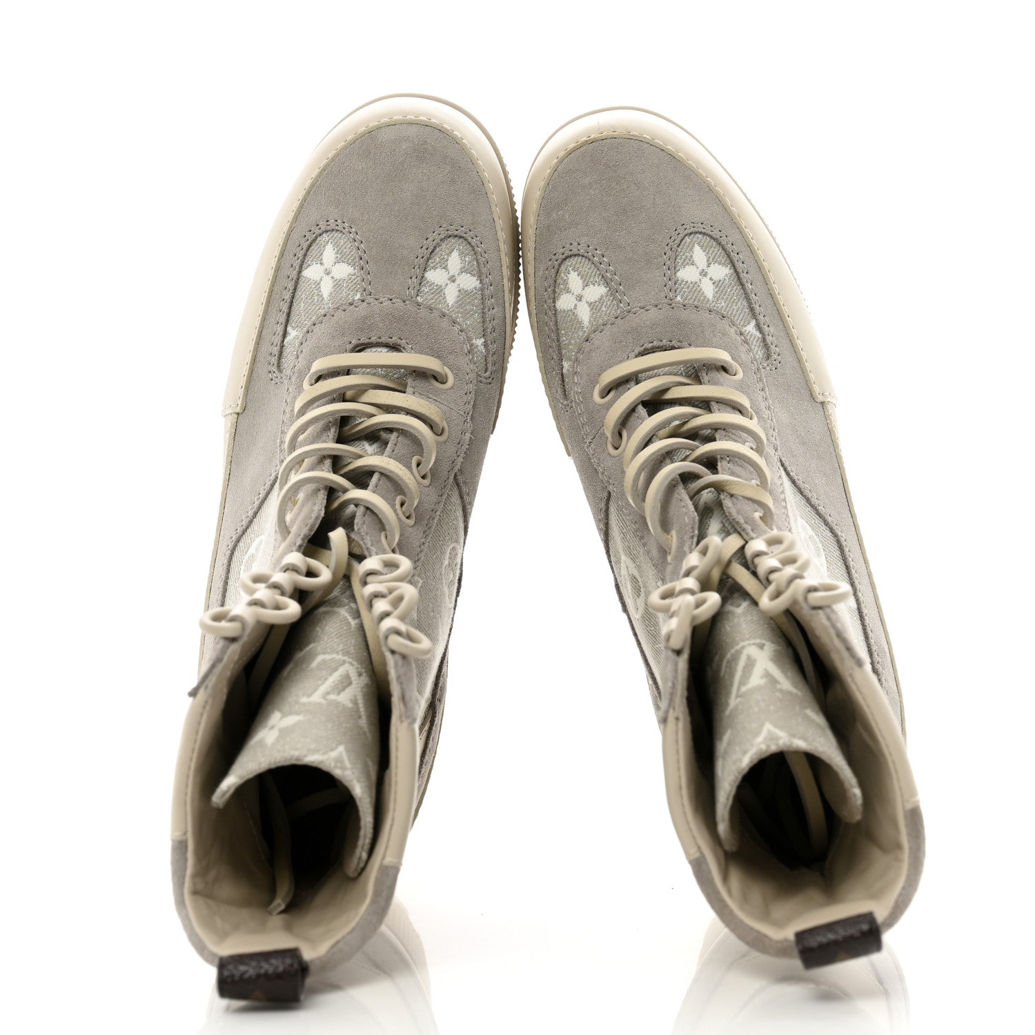 Louis Vuitton Suede Calfskin Laureate Platform Desert Boots 37 Taupe 6 of 11
