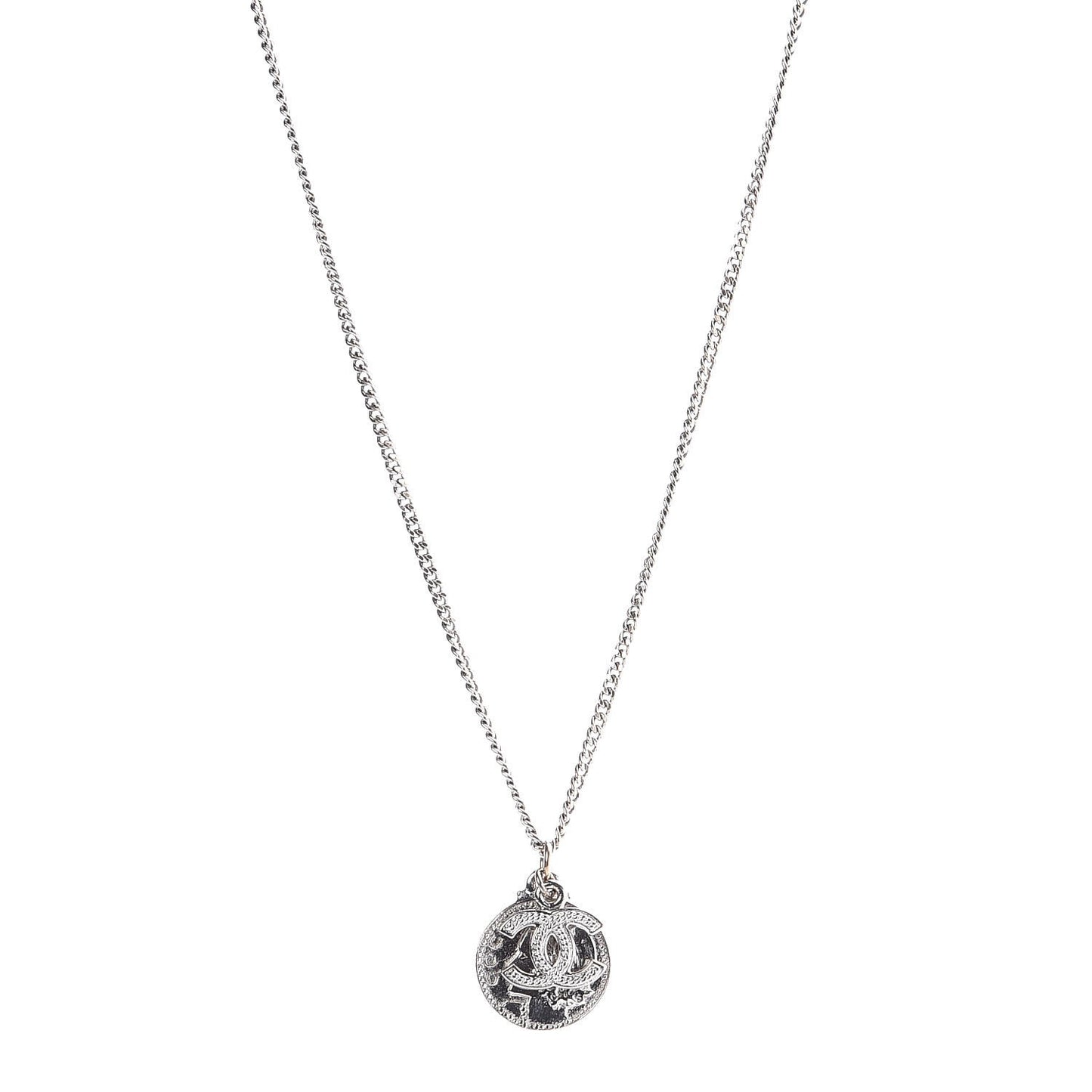 CC Coco Mademoiselle Coin Necklace Silver