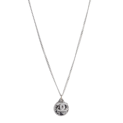 Chanel CC Coco Mademoiselle Coin Necklace Silver 1 of 7