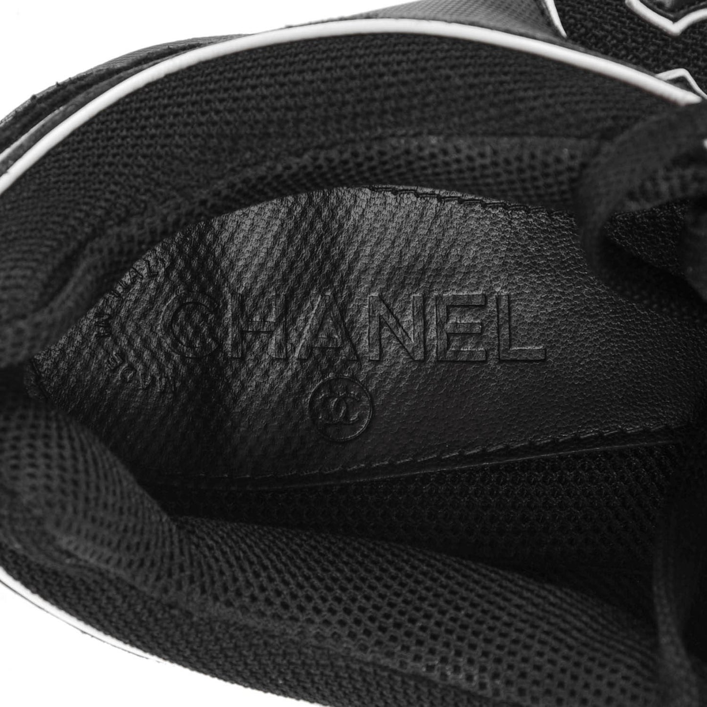 Suede Calfskin CC Sneakers 40.5 Black White