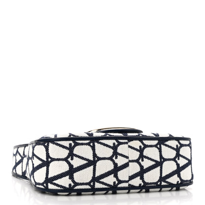 Valentino Garavani Toile Iconographe Cotton Vlogo Small Loco Hobo Bag White Worker 4 of 9