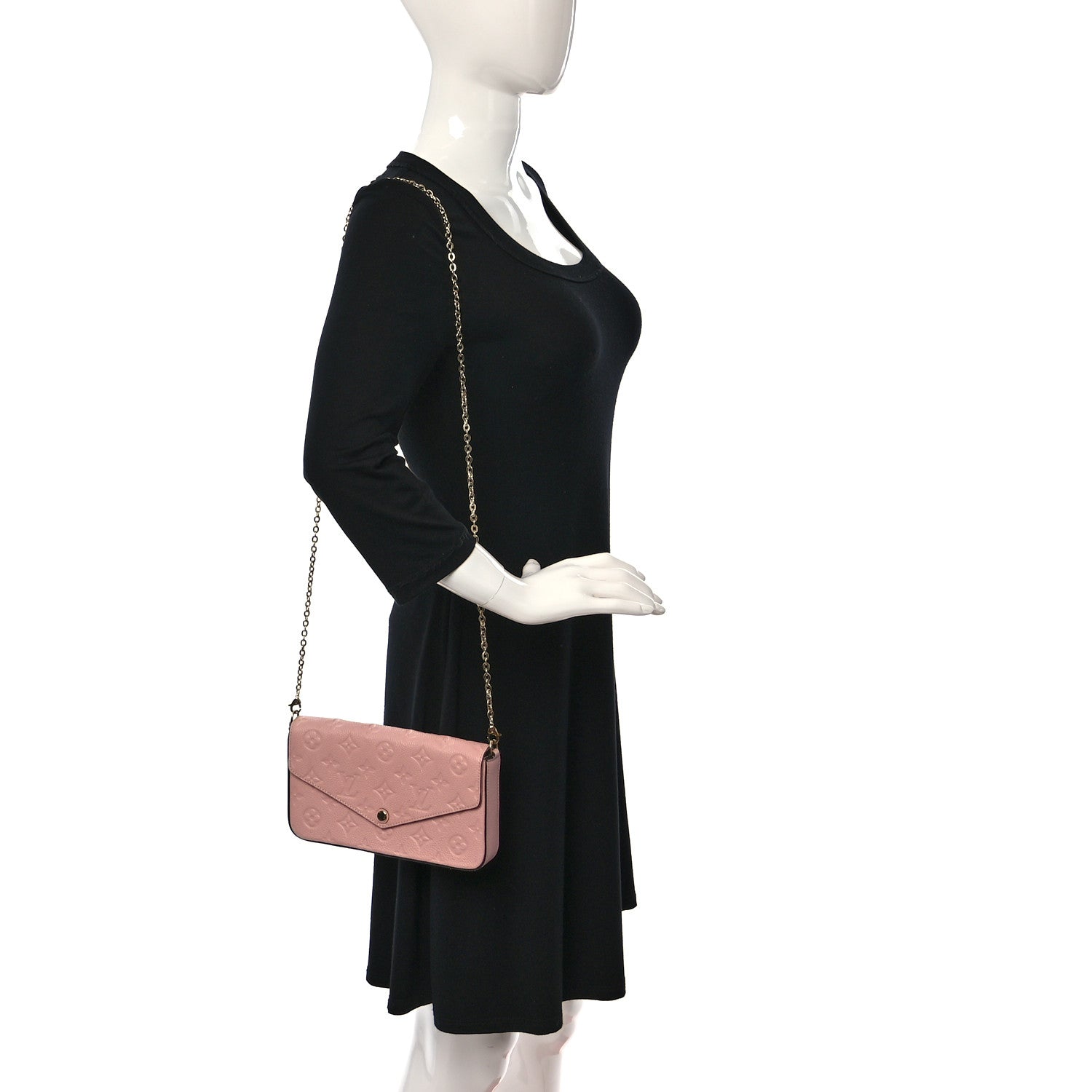 Louis Vuitton Empreinte Pochette Felicie Chain Wallet Rose Poudre 2 of 9