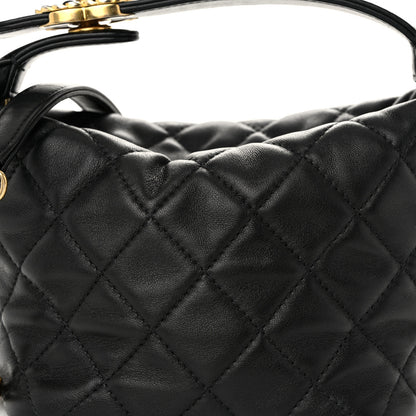 Chanel Lambskin Quilted Small Perfect Meeting Hobo Black 8 of 12