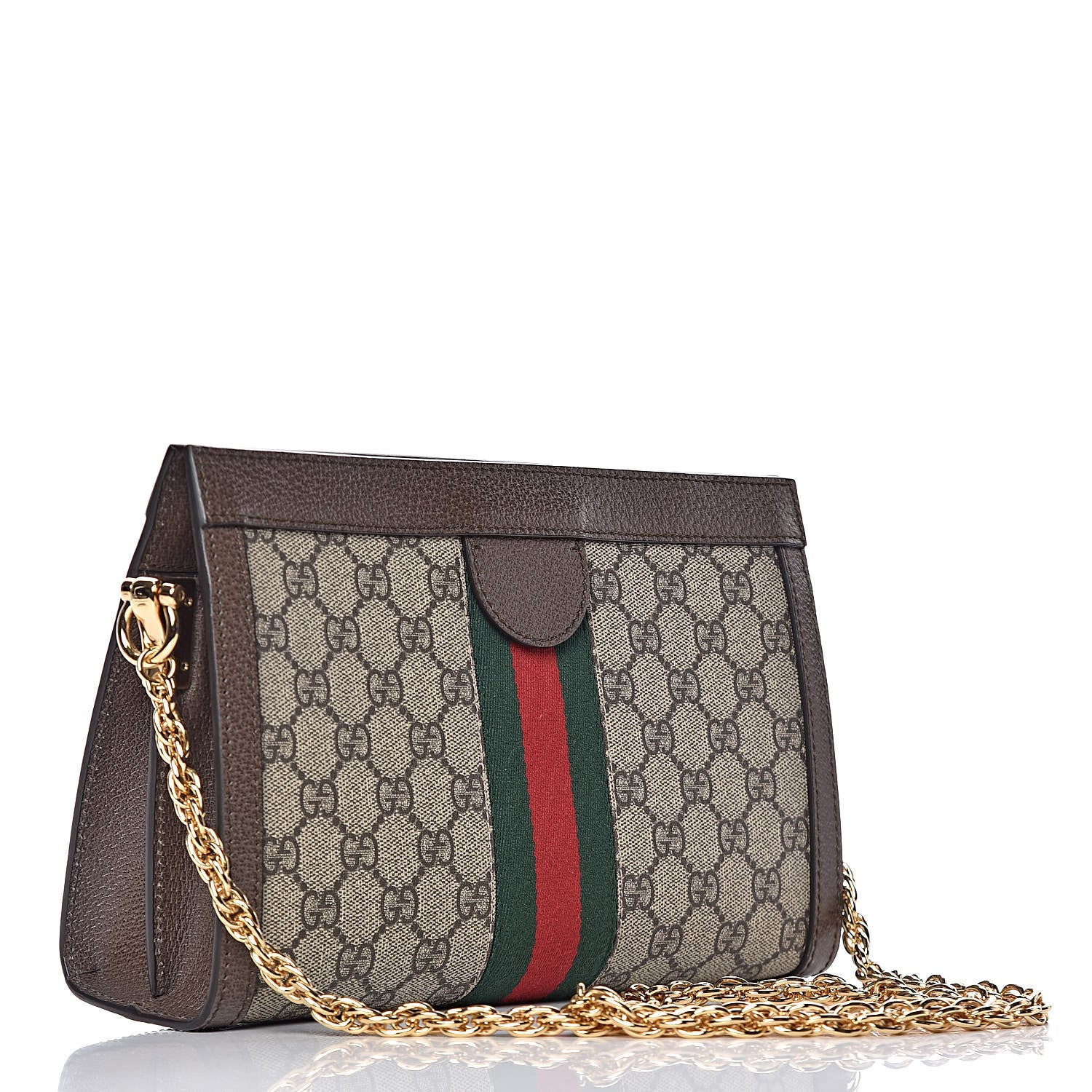 Gucci GG Supreme Monogram Web Small Ophidia Chain Shoulder Bag Brown 3 of 10