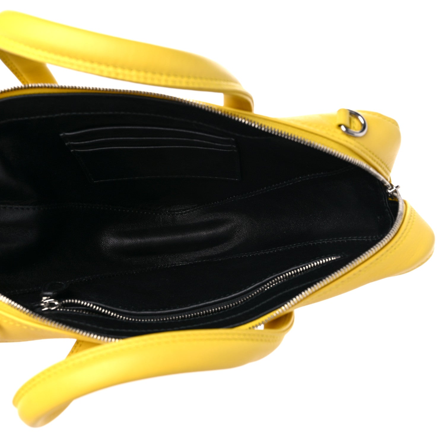 Balenciaga Shiny Day Calfskin Logo XS Triangle Duffle Jaune Black 4 of 12