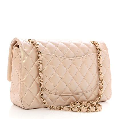 Chanel Iridescent Calfskin Quilted Medium Double Flap Beige 3 of 13