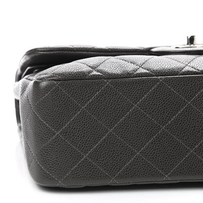 Chanel Caviar Quilted Jumbo Double Flap Dark Grey 6 of 12