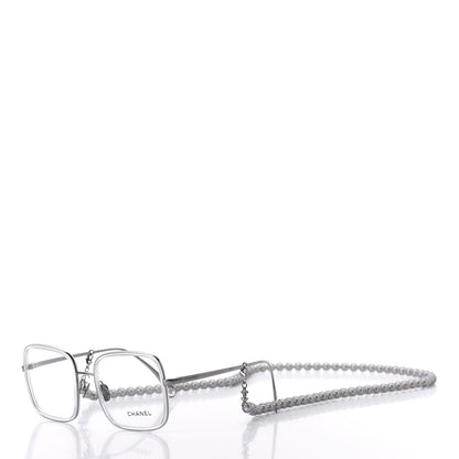 Chanel Square Removable Pearl Chain Eyeglasses 2195 Silver 7 of 10