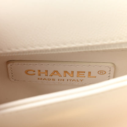 Chanel Caviar Quilted Extra Mini Coco Handle Flap White 6 of 12