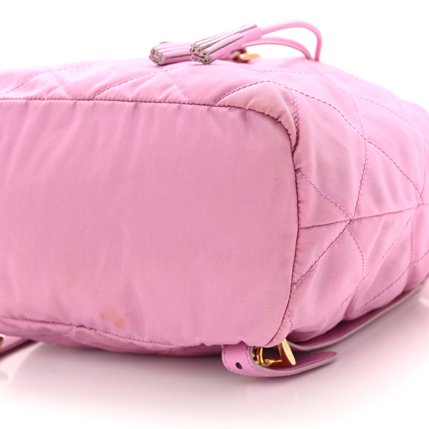 Prada Tessuto Nylon Vela Quilted Cinch Backpack Pink 9 of 16