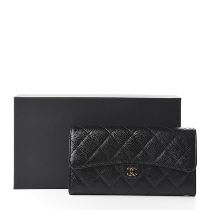 Chanel Caviar Quilted Large Gusset Flap Wallet Black 11 of 11