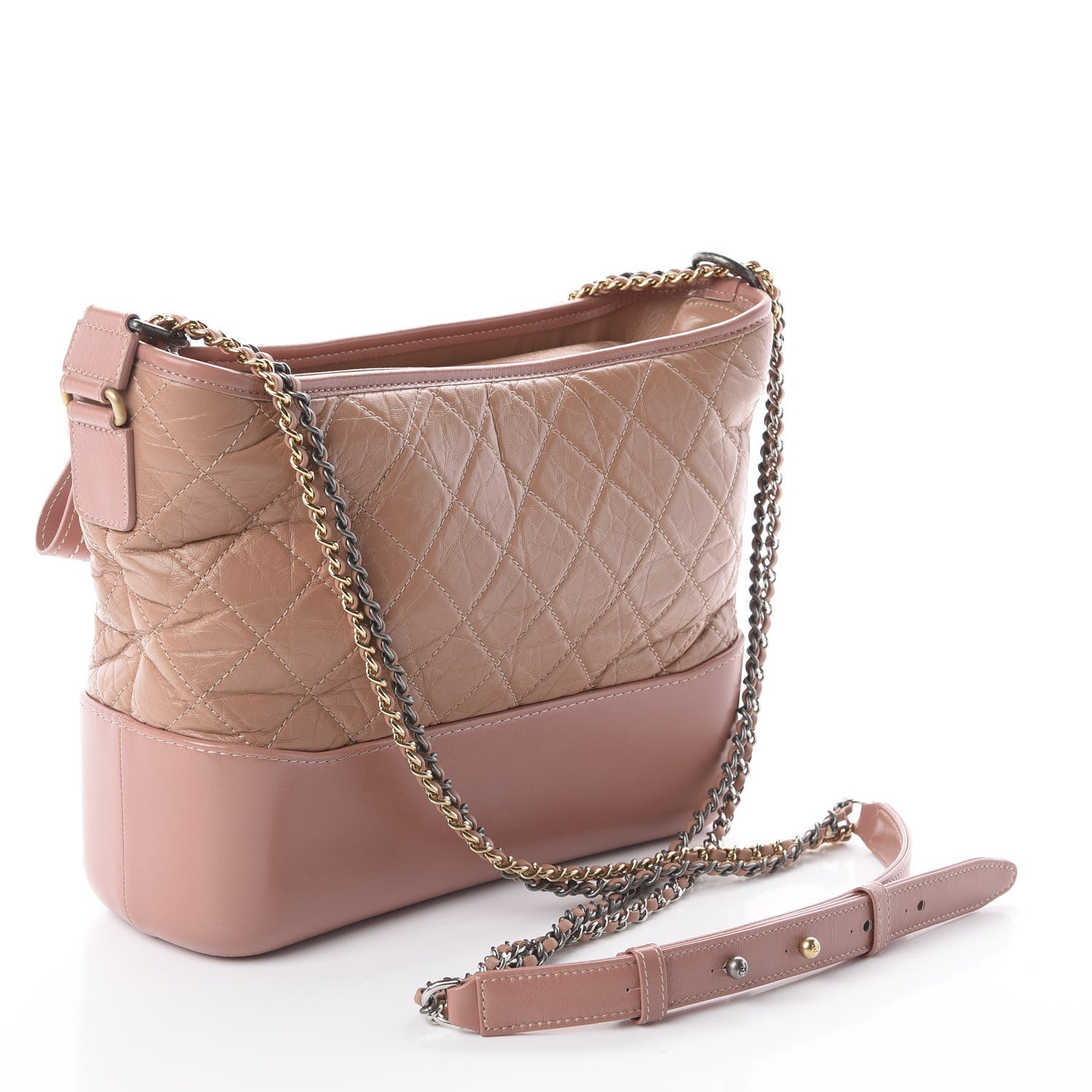 Chanel Aged Calfskin Quilted Medium Gabrielle Hobo Pink 2 of 9