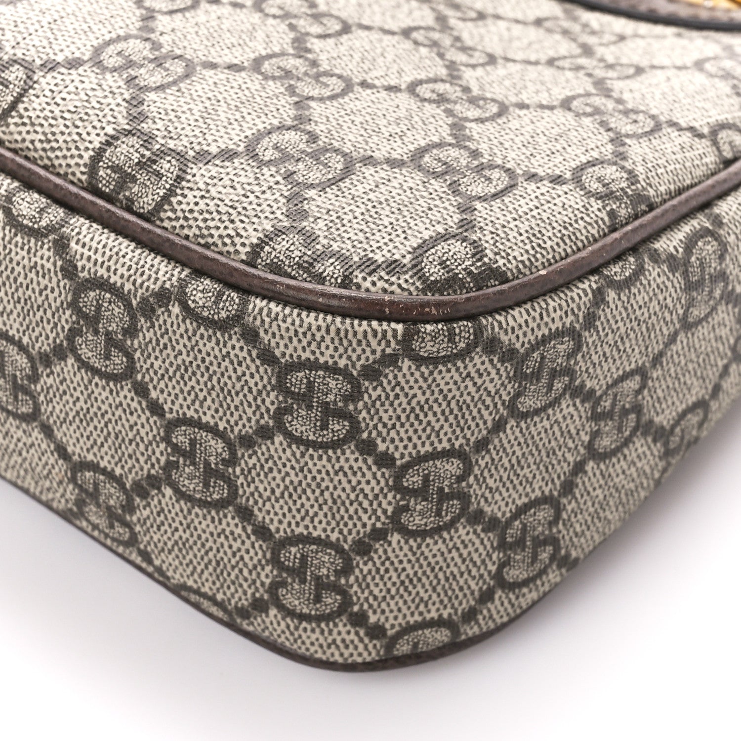 Gucci GG Supreme Monogram Textured Dollar Calfskin Web Small Ophidia GG Handbag Beige Ebony New Acero 11 of 11