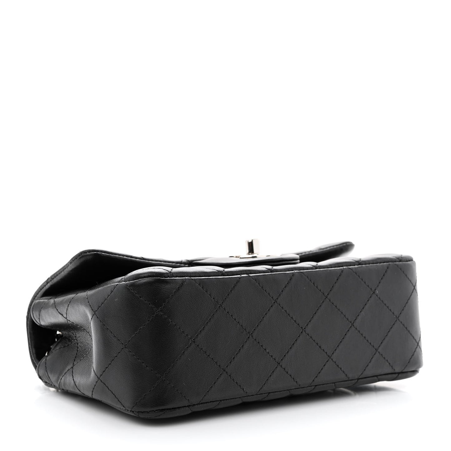 Lambskin Quilted Mini Rectangular Flap Black