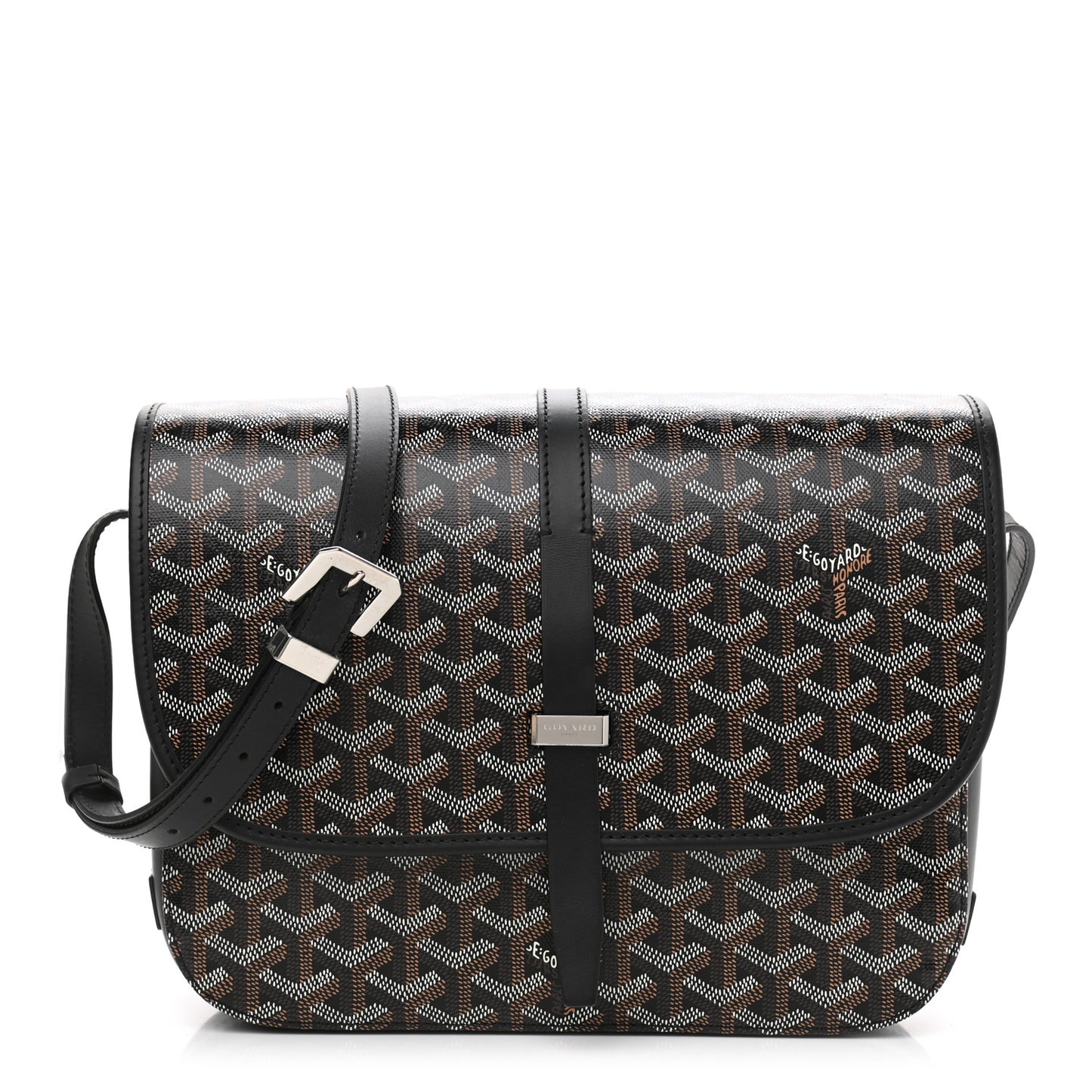 Goyardine Belvedere II MM Messenger Bag Black