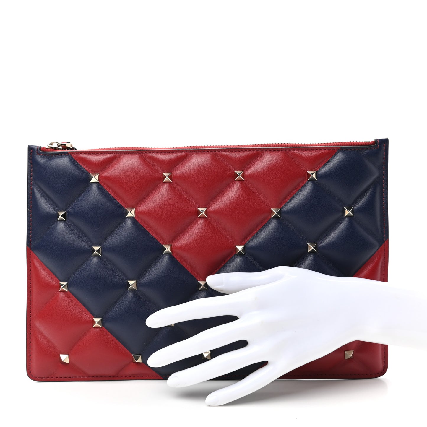 Nappa Candystud Zip Pouch Red Blue