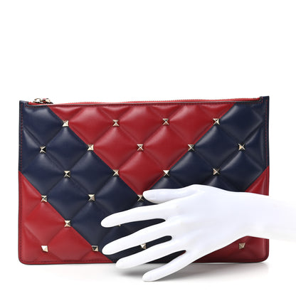Valentino Garavani Nappa Candystud Zip Pouch Red Blue 2 of 6