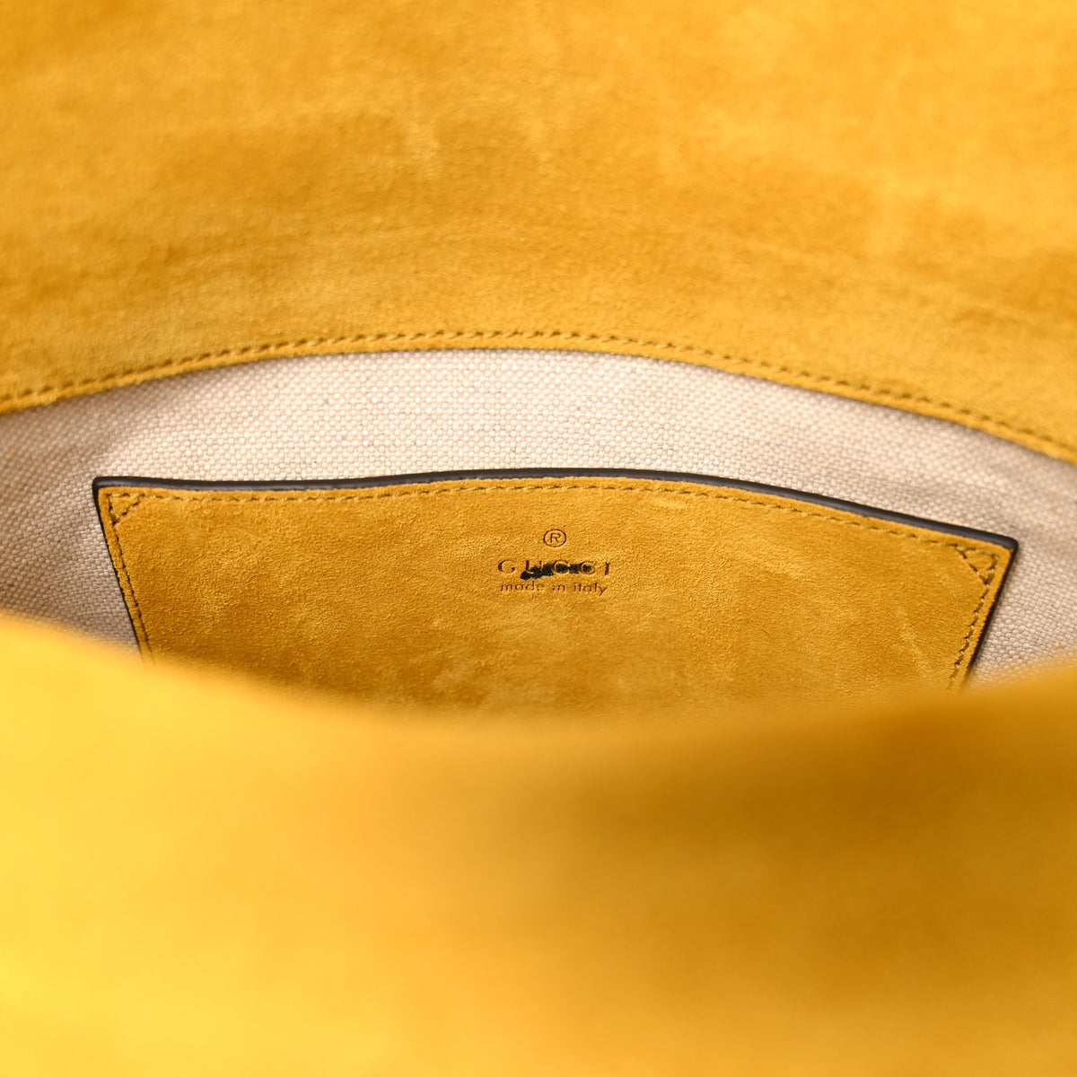 Micro GG Suede Medium Chain Shoulder Bag Yellow