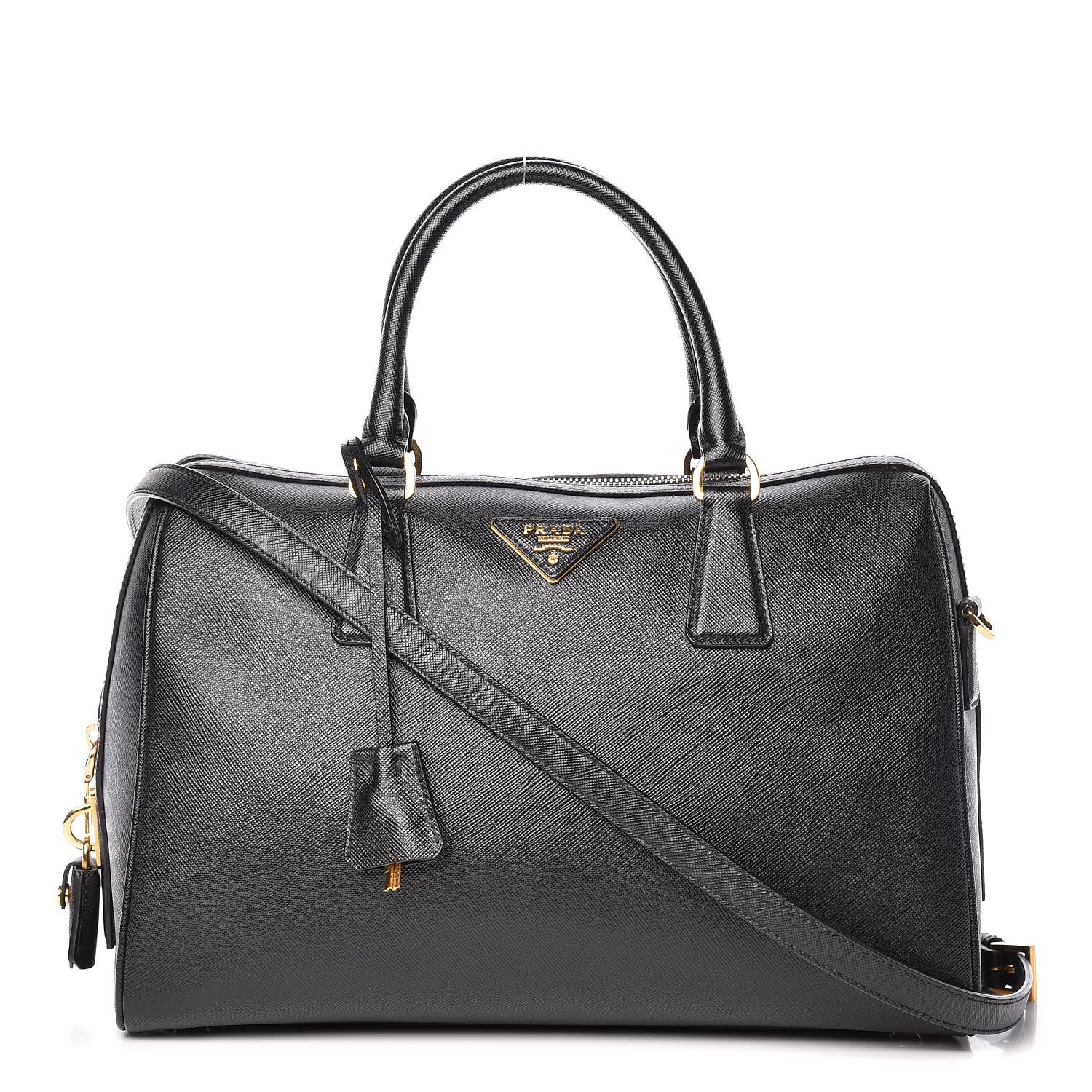Prada Saffiano Lux Bowler Black 1 of 13