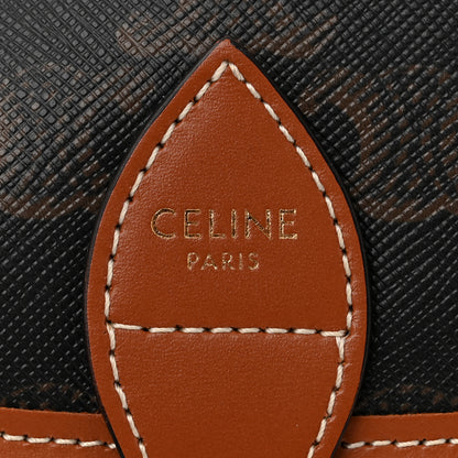 Celine Triomphe Canvas Medium Folco Bag Tan 6 of 9