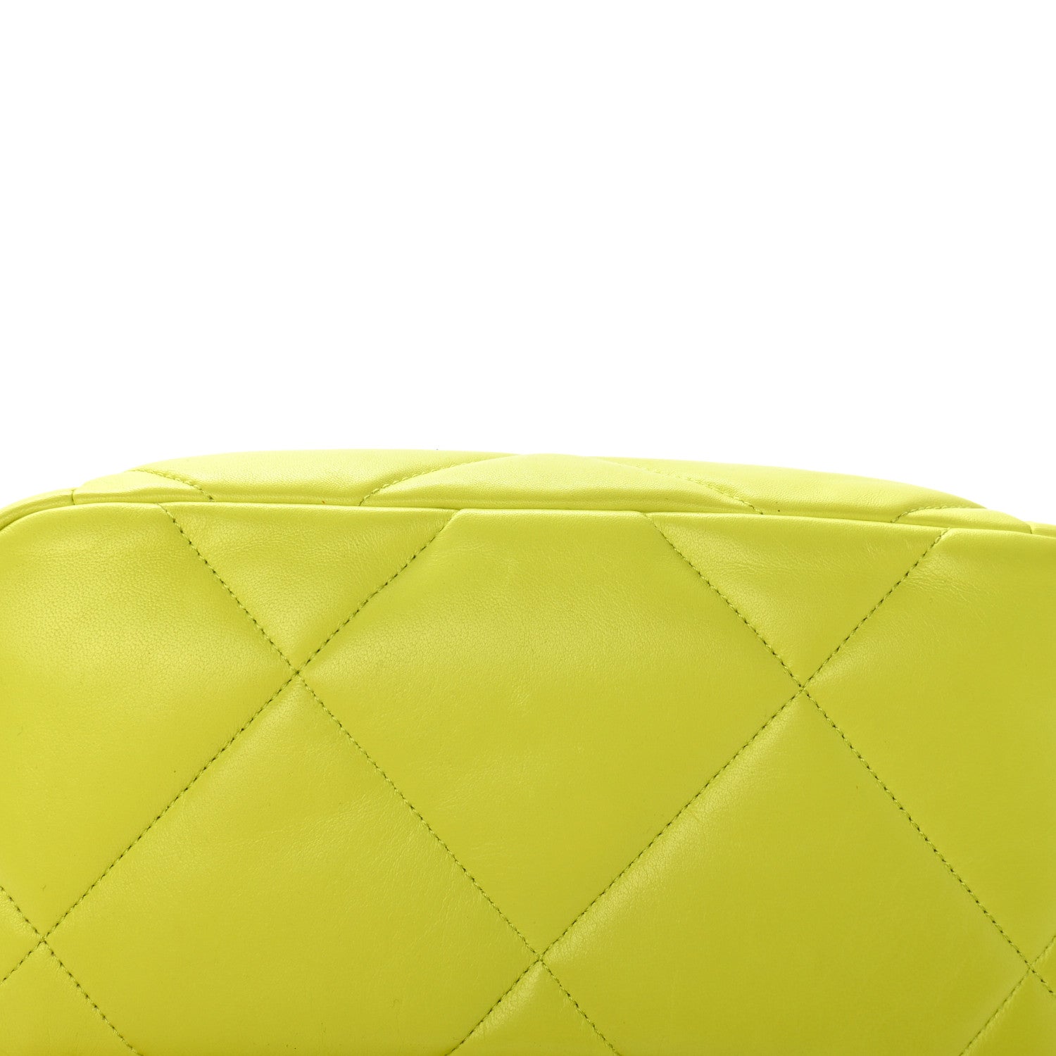 Chanel Shiny Lambskin Quilted Medium Chanel 19 Flap Neon Yellow 13 of 16