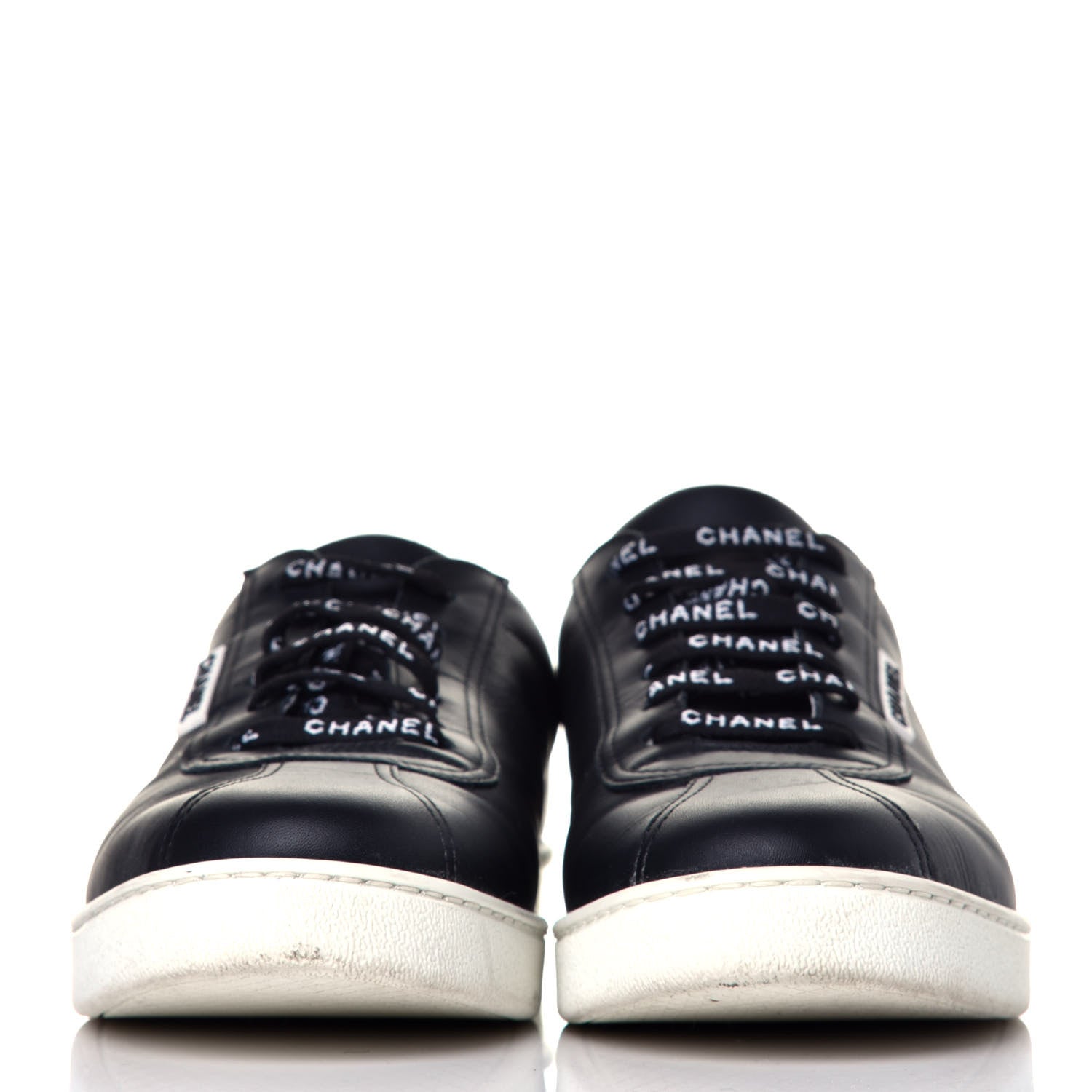 Chanel Calfskin CC Womens Sneakers 42 Black 2 of 9