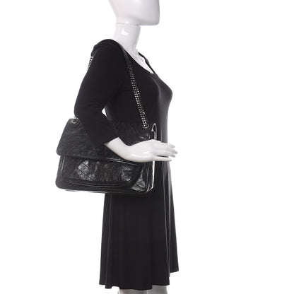 Saint Laurent Crinkled Calfskin Matelasse Monogram Large Niki Chain Satchel Black 2 of 10