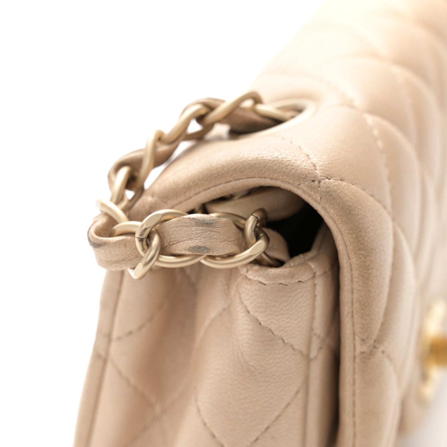 Chanel Metallic Lambskin Quilted Mini Rectangular Flap Gold 12 of 14