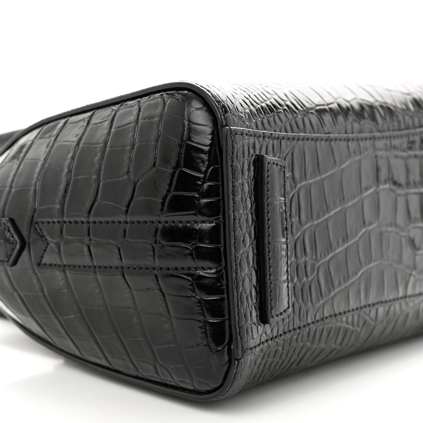 Calfskin Crocodile Embossed Mini Antigona Black
