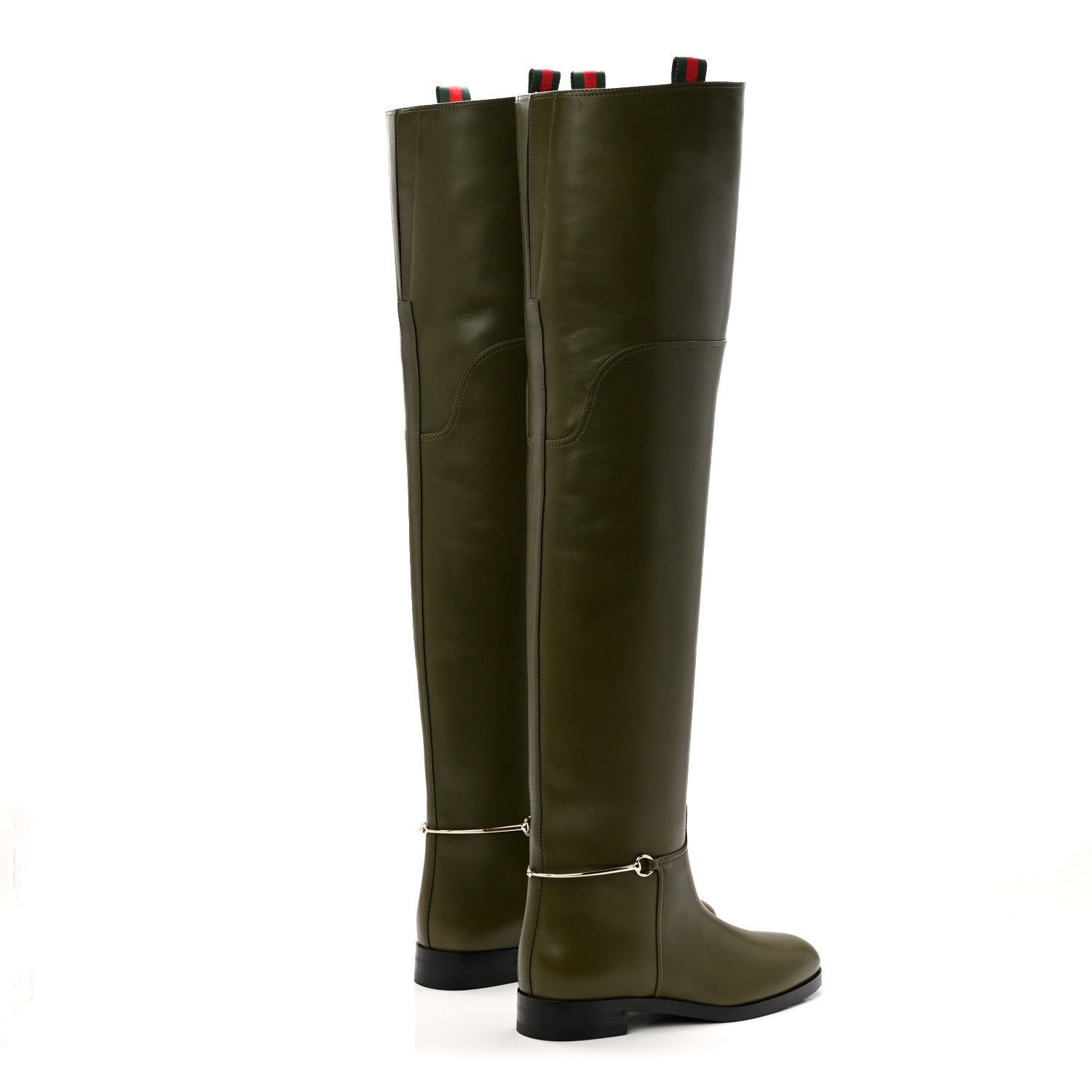 Gucci Marot Lux Slim Horsebit Over The Knee 38 Luscious Green 4 of 10