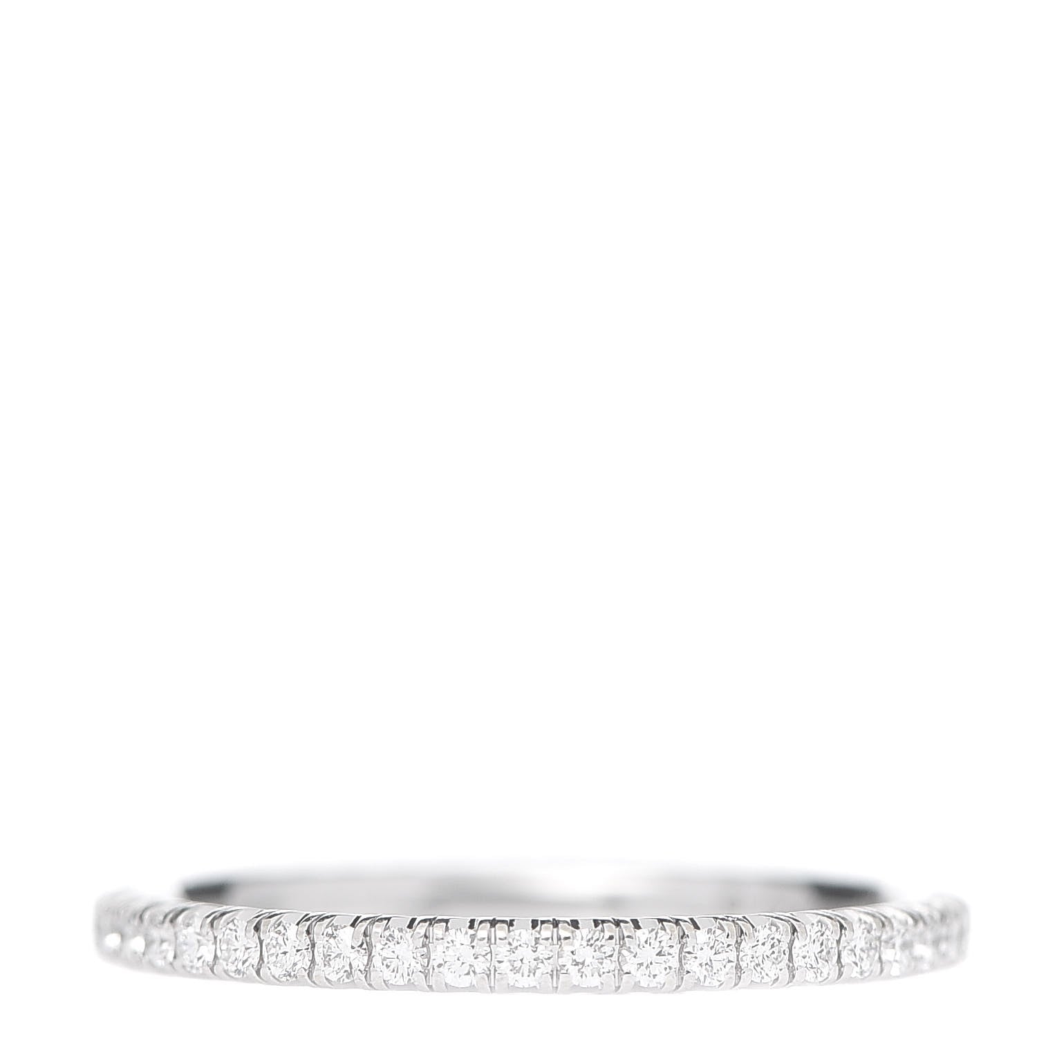 Cartier 18K White Gold Diamond 1.5mm Étincelle de Wedding Band Ring 46 3.75 3 of 7