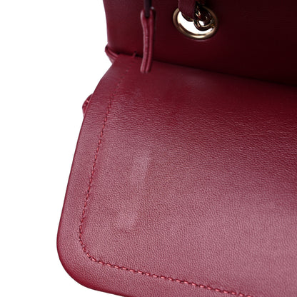 Chanel Lambskin Quilted Medium Double Flap Burgundy 10 of 12