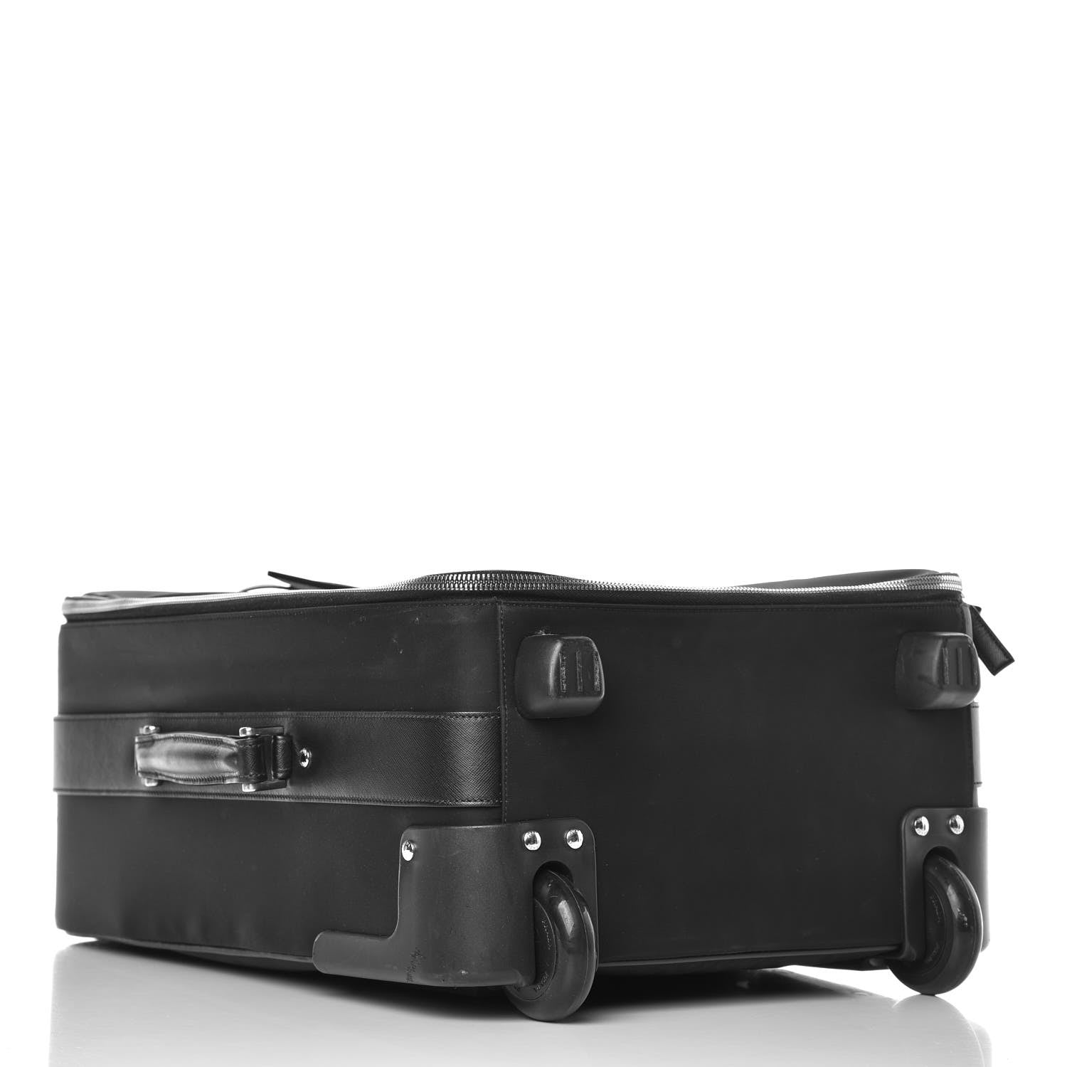 Prada Tessuto Nylon Saffiano Trolley Luggage Black 5 of 21