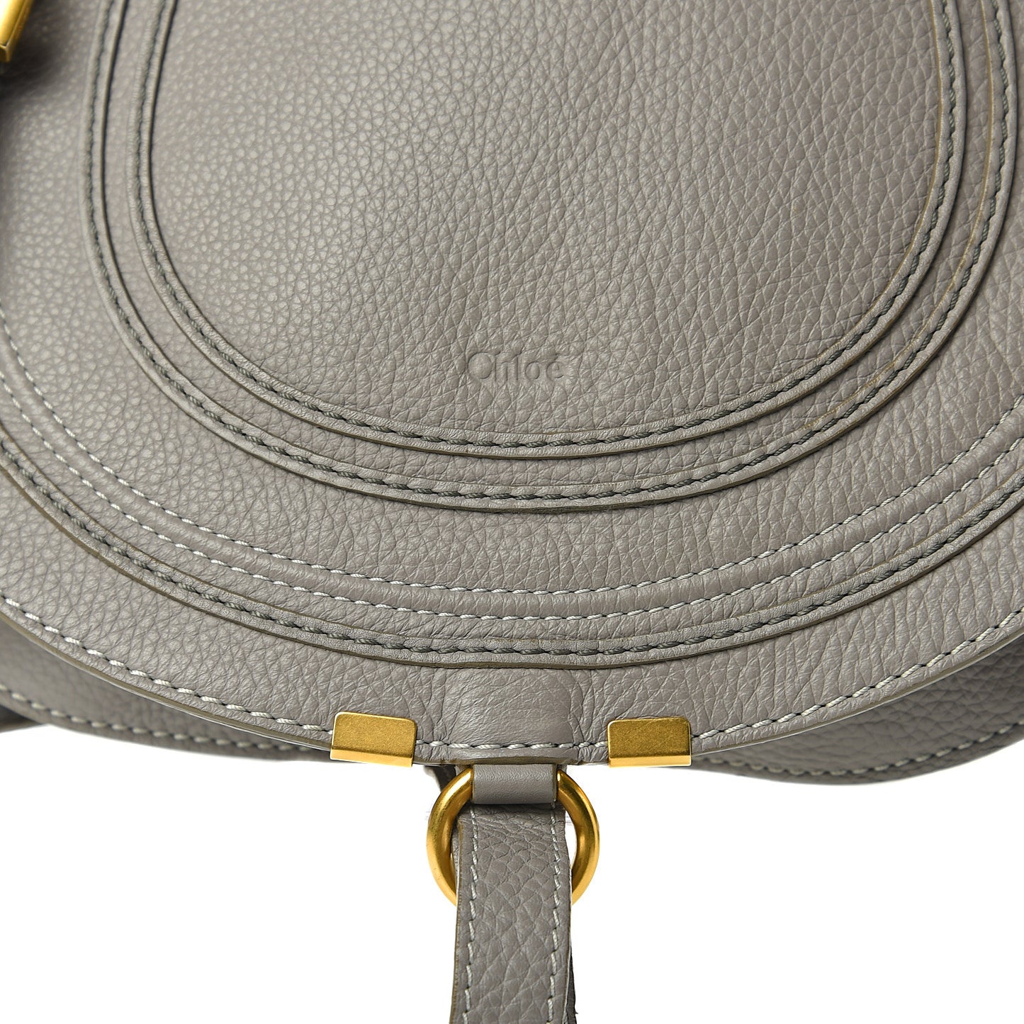 Calfskin Medium Marcie Round Crossbody Bag Cashmere Grey