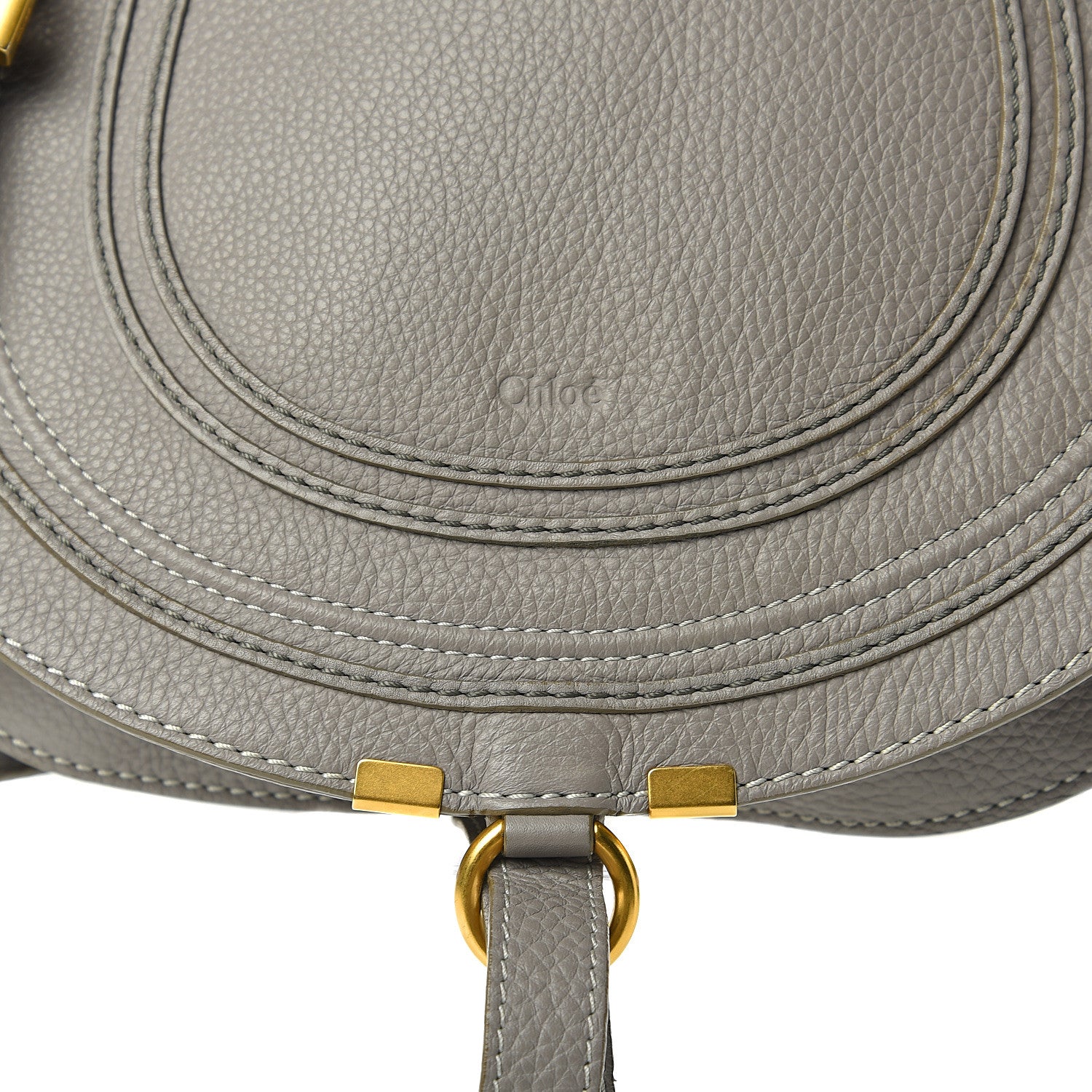 Chloe Calfskin Medium Marcie Round Crossbody Bag Cashmere Grey 12 of 12