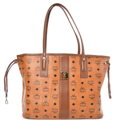 MCM Visetos Medium Liz Reversible Shopper Tote Cognac 1 of 20