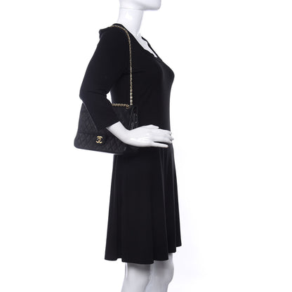 Chanel Lambskin Quilted Medium Double Flap Bijoux Chain Black 2 of 11