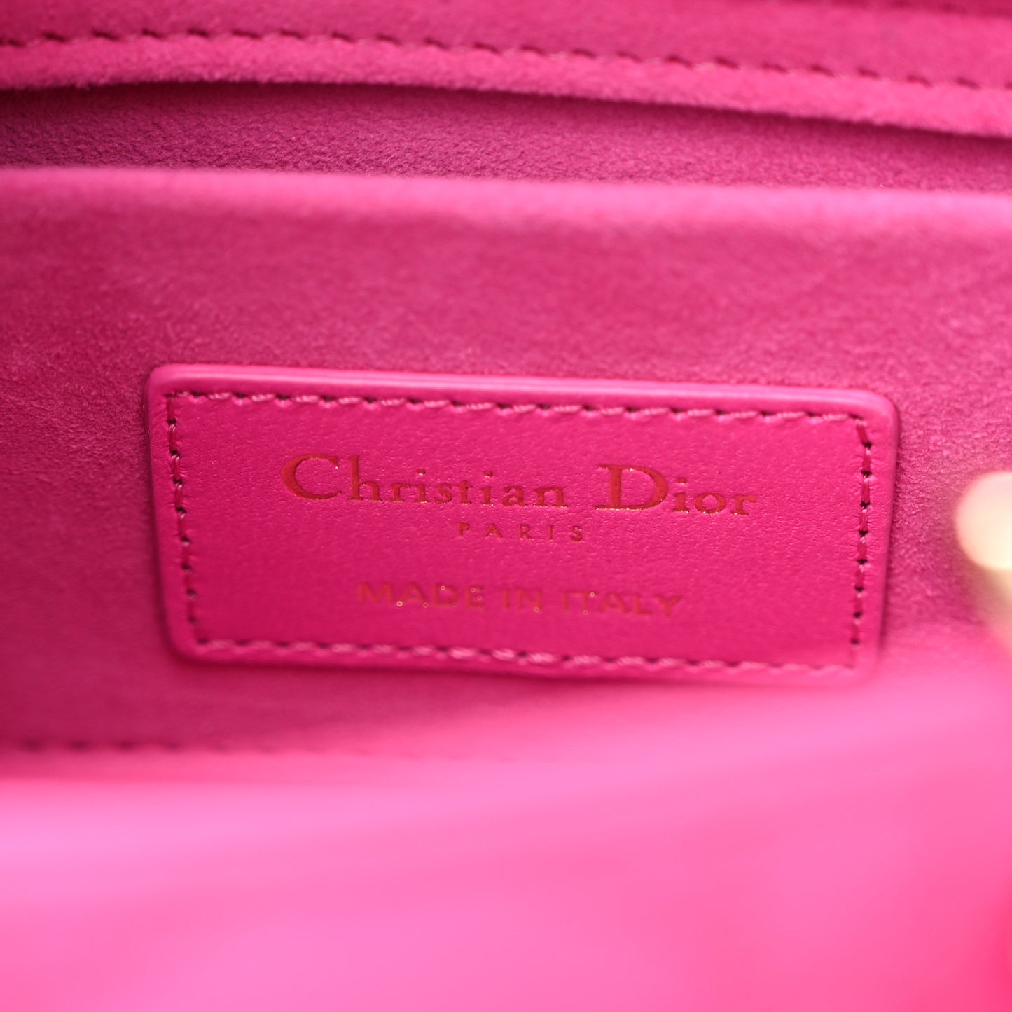 Lambskin Cannage Small Lady D-Joy Fuchsia