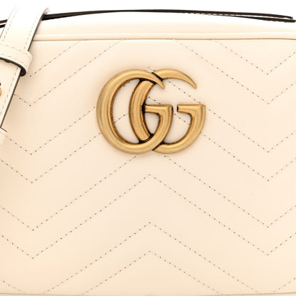 Gucci Calfskin Matelasse Small GG Marmont Chain Shoulder Bag White 8 of 10