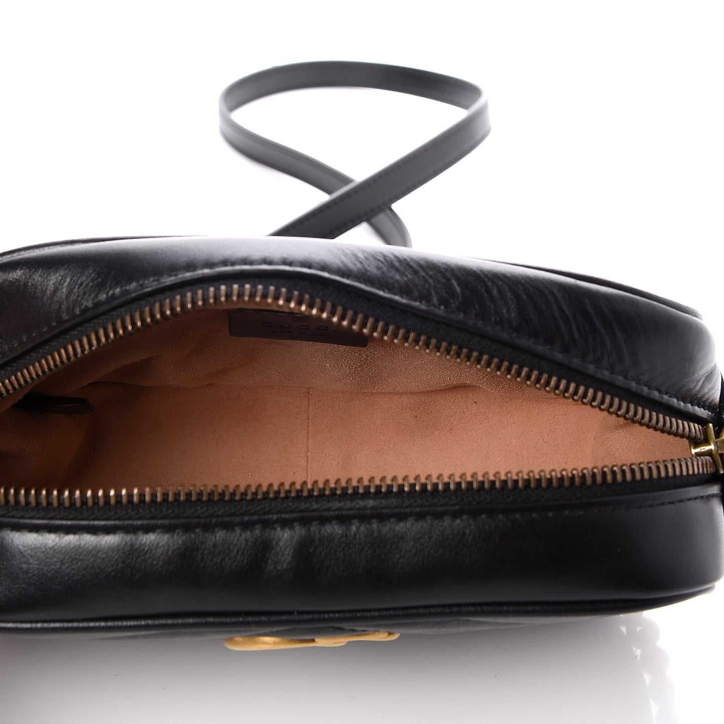 Calfskin Matelasse Mini GG Marmont Chain Shoulder Bag Black